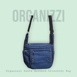 Organizzi Santa Barbara Crossbody Bag | Coastal Boho Organizer in Denim Blue